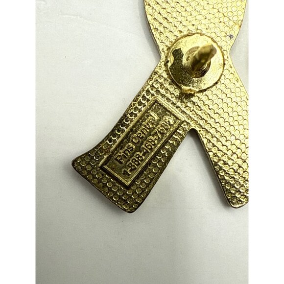 Black Ribbon Awareness Lapel Pin Gold Tone Back Enamel Finish - Picture 5 of 5